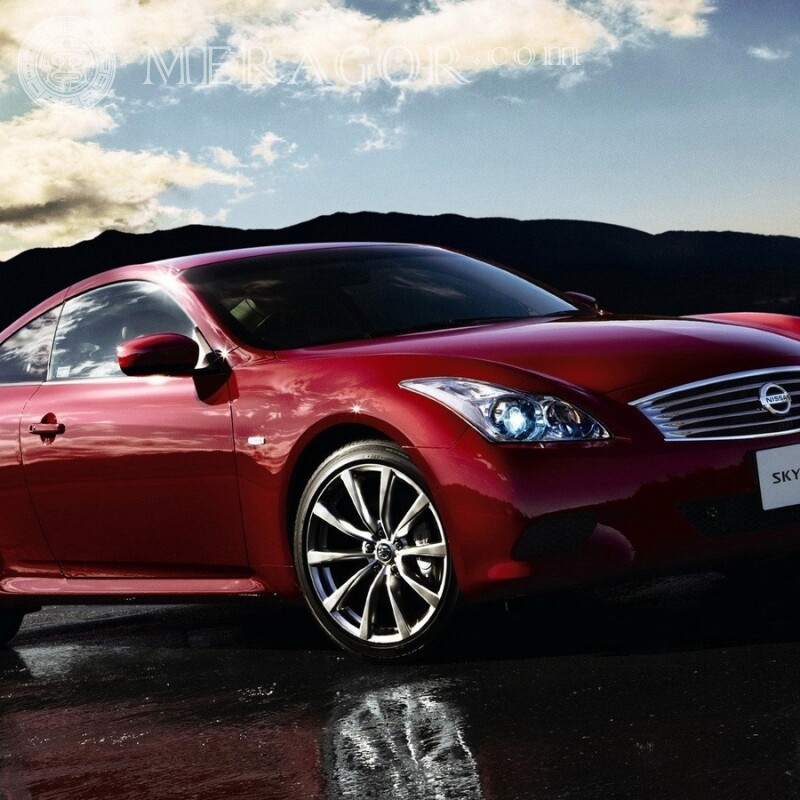 Великолепный красный Nissan скачать фото для девушки Автомобили Транспорт