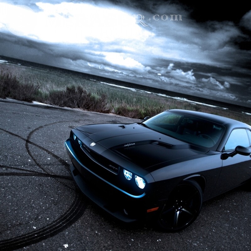 Foto de descarga de Dodge negro con estilo Autos Transporte