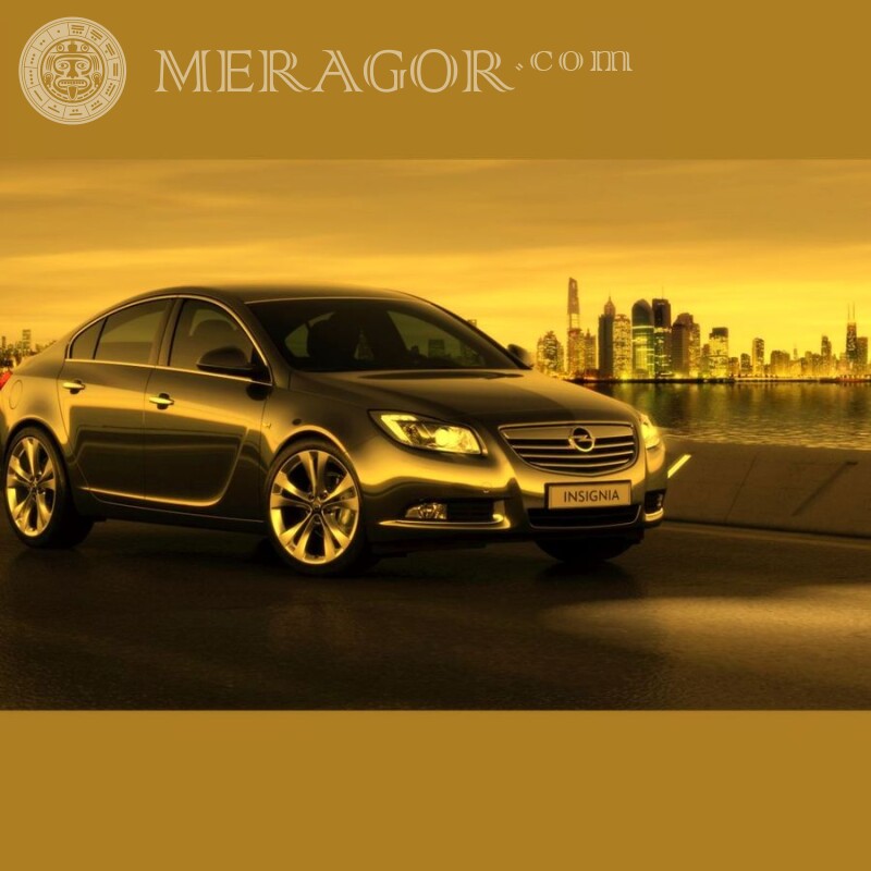 Lujoso Opel negro descarga una foto en tu foto de perfil Autos Transporte