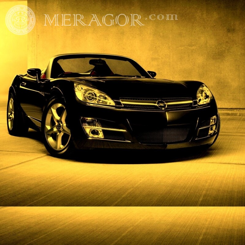 Luxueux cabriolet noir Opel Télécharger la photo sur votre photo de profil Les voitures Transport