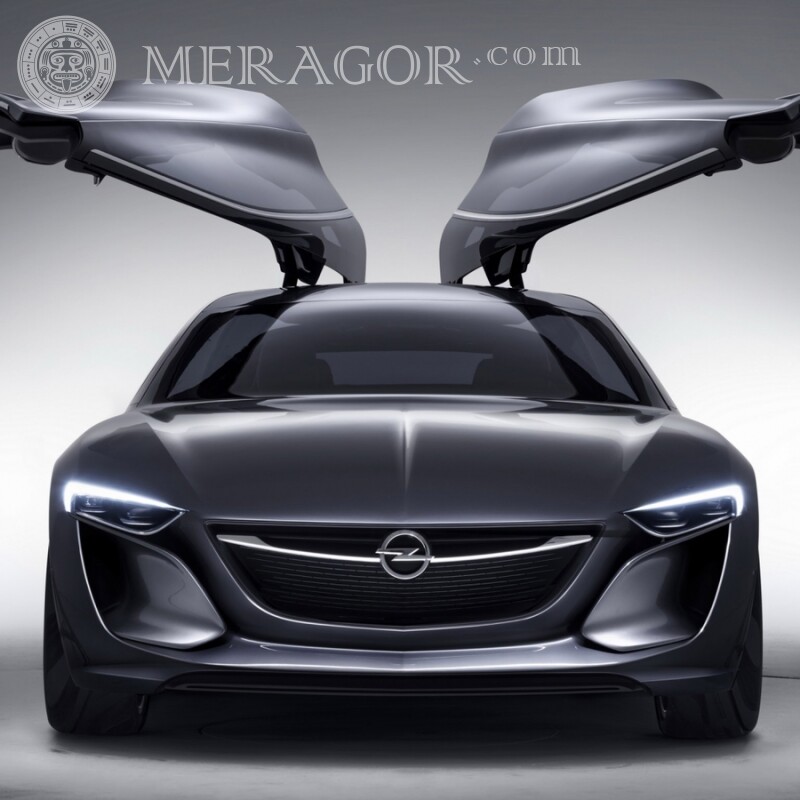 Приголомшливий чорний Opel з піднімаються дверима завантажити фото на аватарку Автомобілі Транспорт