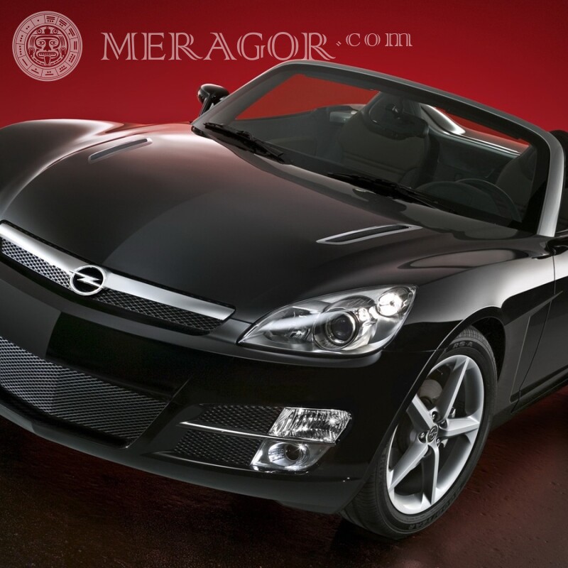 Приголомшливий чорний кабріолет Opel завантажити фото на аватарку Автомобілі Транспорт