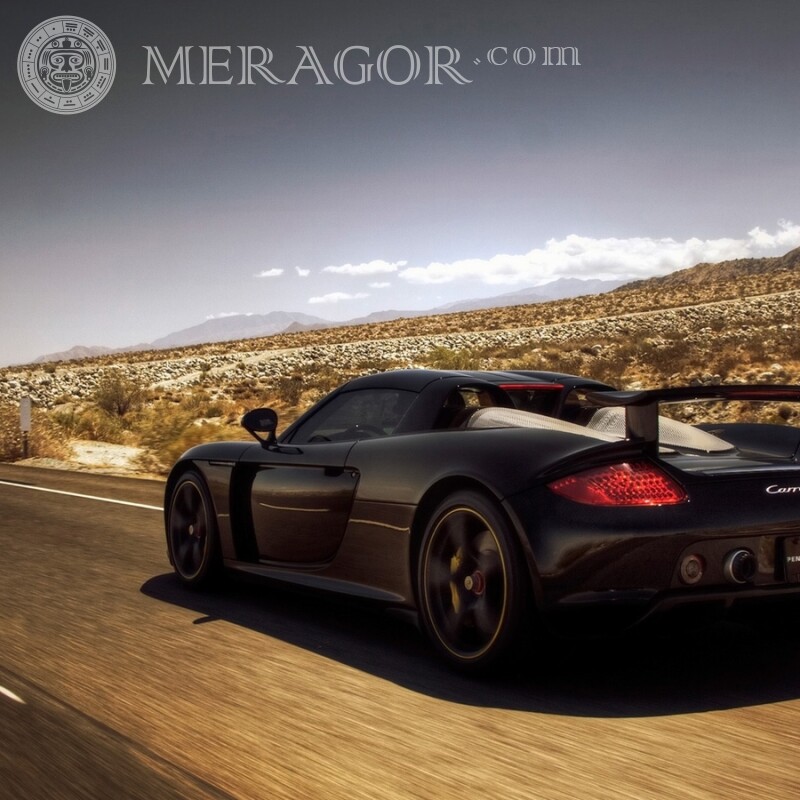 Foto en tu foto de perfil de Instagram de un poderoso Porsche negro Autos Transporte