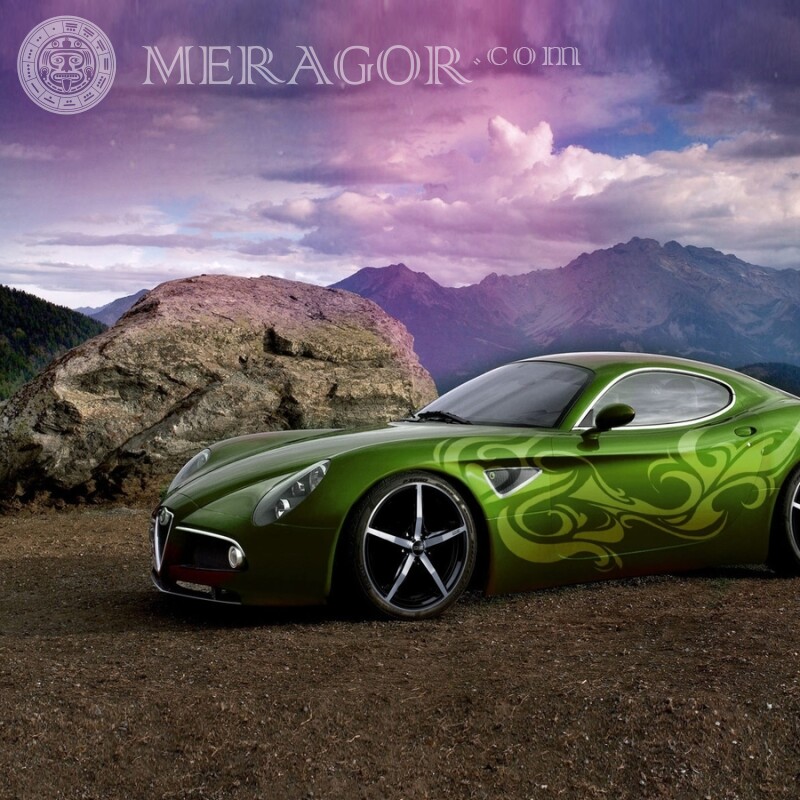 Laden Sie das Foto für den Avatar eines coolen Sportwagens kostenlos herunter Autos Transport Rennen