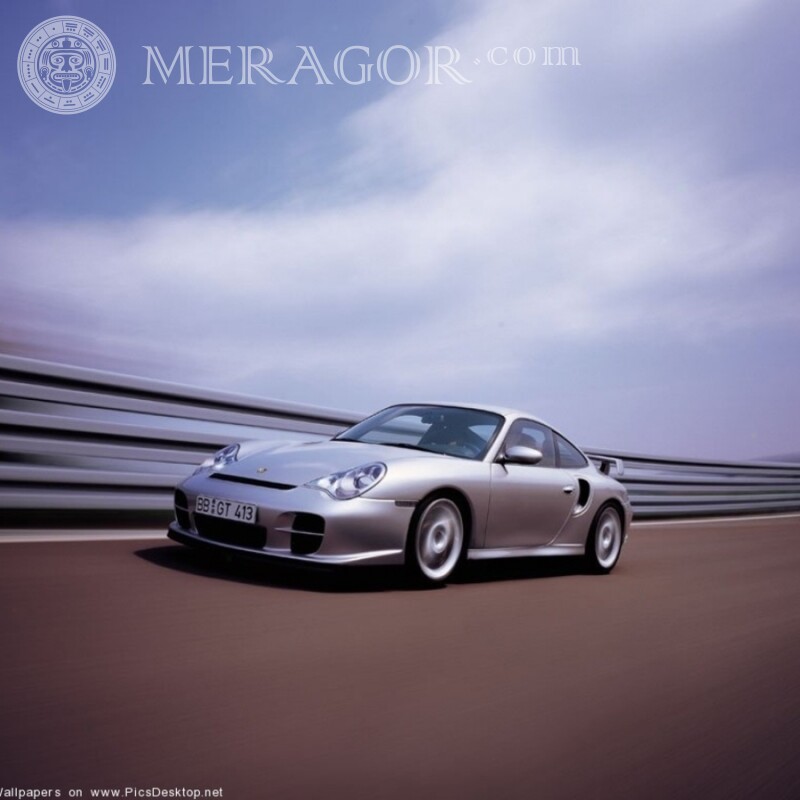 Фото на аватарку для Инстаграм классный серебристый Porsche Автомобили Транспорт