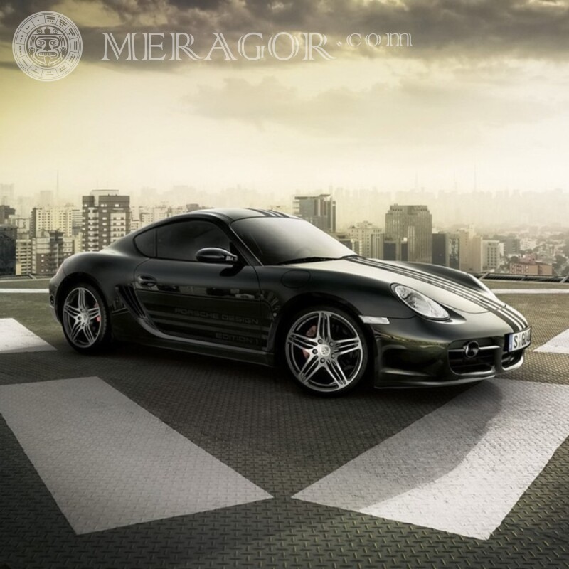 Фото на аватарку для ВатсАпп роскошный черный Porsche Автомобили Транспорт