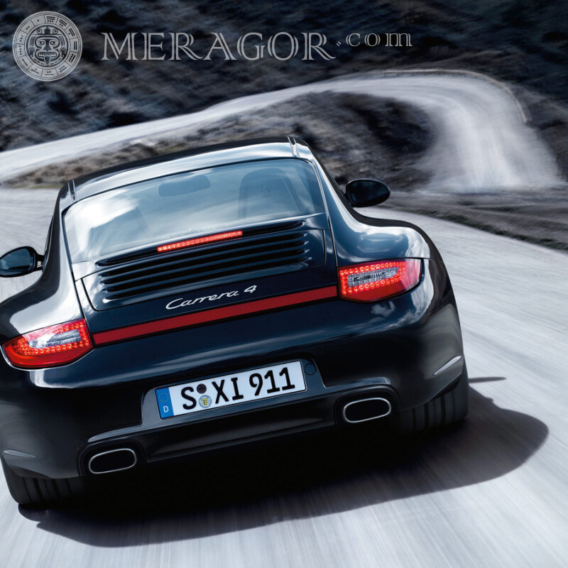 Фото на аватарку для Ютуб розкішний чорний Porsche Автомобілі Транспорт