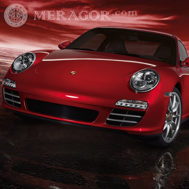 Фото на аватарку для ТикТок элегантный красный Porsche Автомобілі Транспорт