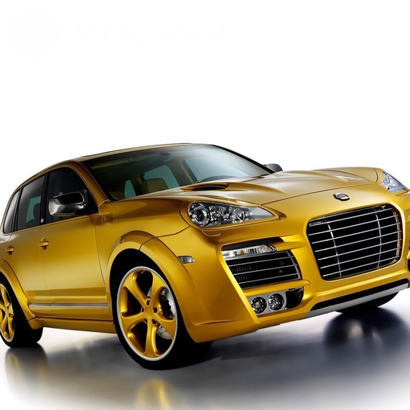 Foto no avatar do luxuoso Porsche dourado TikTok Carros Transporte