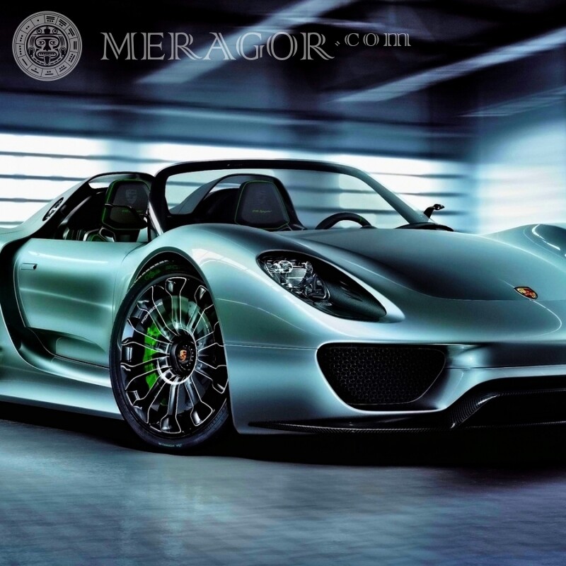 Foto auf Ihrem Instagram-Profilbild eines schicken Porsche Autos Transport