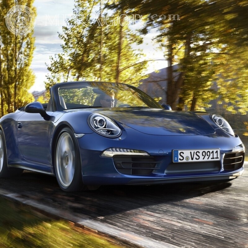 Foto em sua foto de perfil do YouTube de um Porsche azul de luxo Carros Transporte