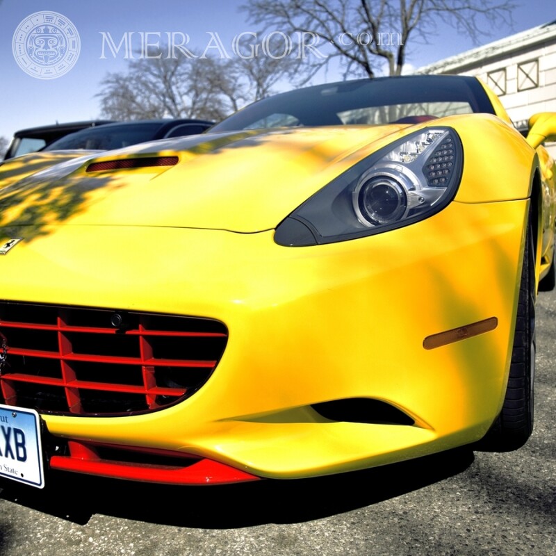 Фото на аватарку для ВК крутой желтый Porsche Автомобили Транспорт