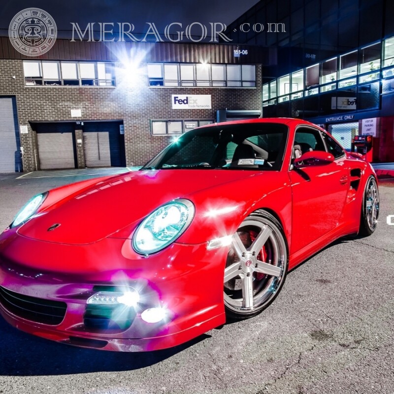 Фото на аватарку для ВатсАпп розкішний червоний Porsche Автомобілі Транспорт