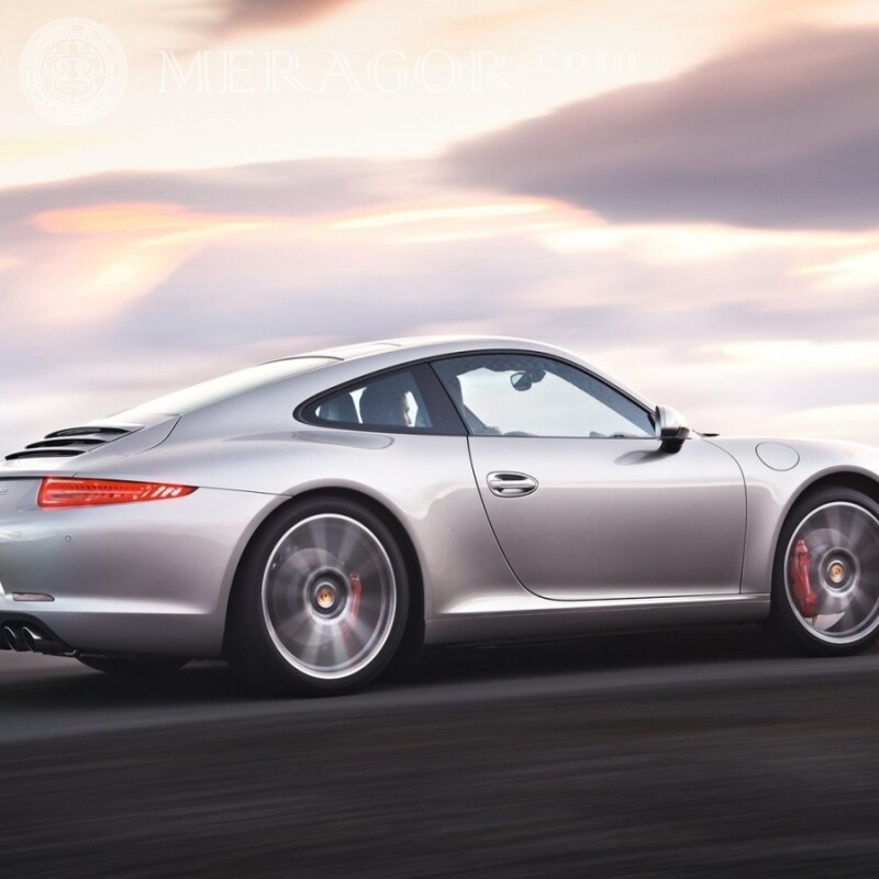 Foto auf Avatar für WatsApp elegante Silber Porsche kostenloser Download Autos Transport