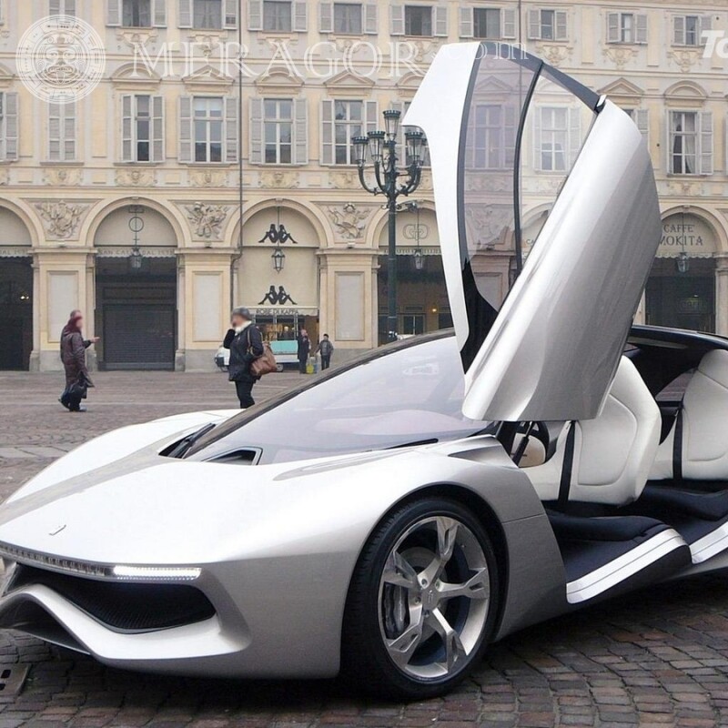 Круте фото на аватарку для Інстаграм розкішний прототип сріблястого автомобіля Автомобілі Транспорт