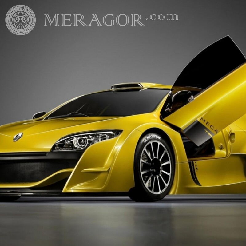 Télécharger la photo pour l'avatar pour VatsApp Renault jaune avec portes levantes Les voitures Transport