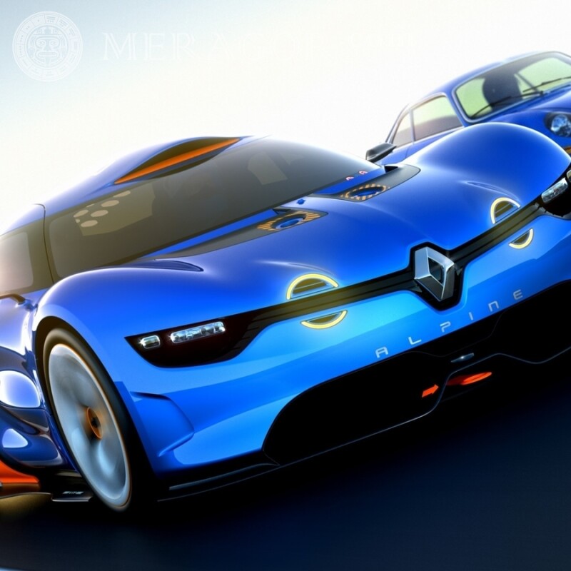 Téléchargez la photo sur votre photo de profil Instagram magnifique Renault bleue Les voitures Transport