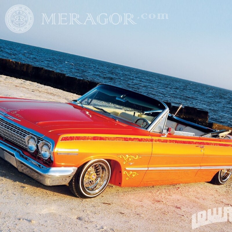 Foto laranja de download do Chevrolet conversível em sua foto de perfil Carros Transporte