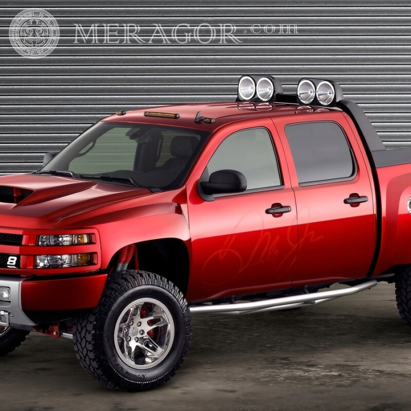 Descargar foto camioneta Chevrolet roja para niña Autos Transporte