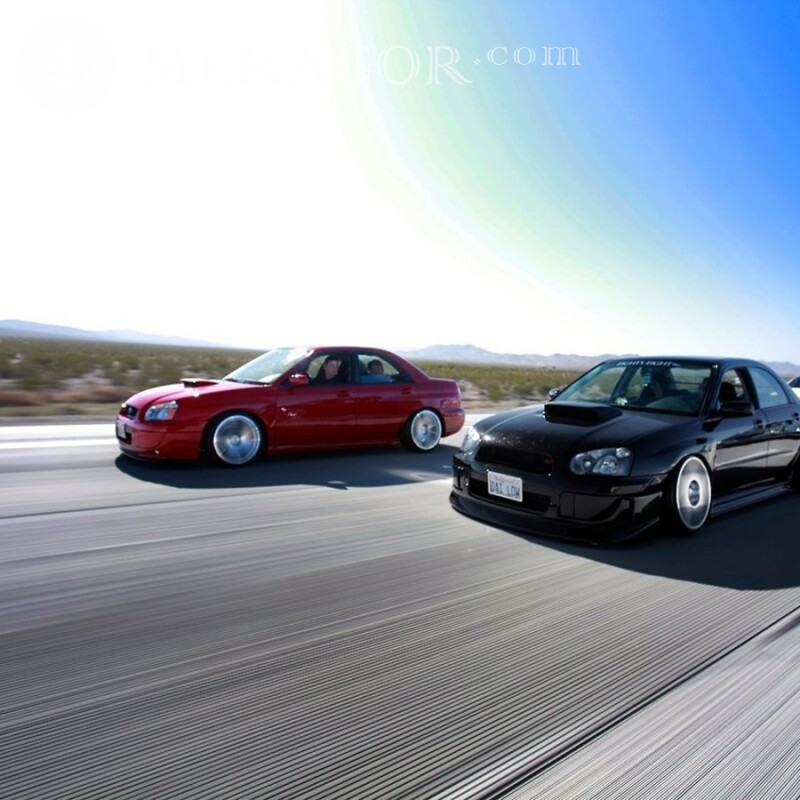 Аватарка для ВК две роскошные Subaru скачать фото Автомобили Транспорт