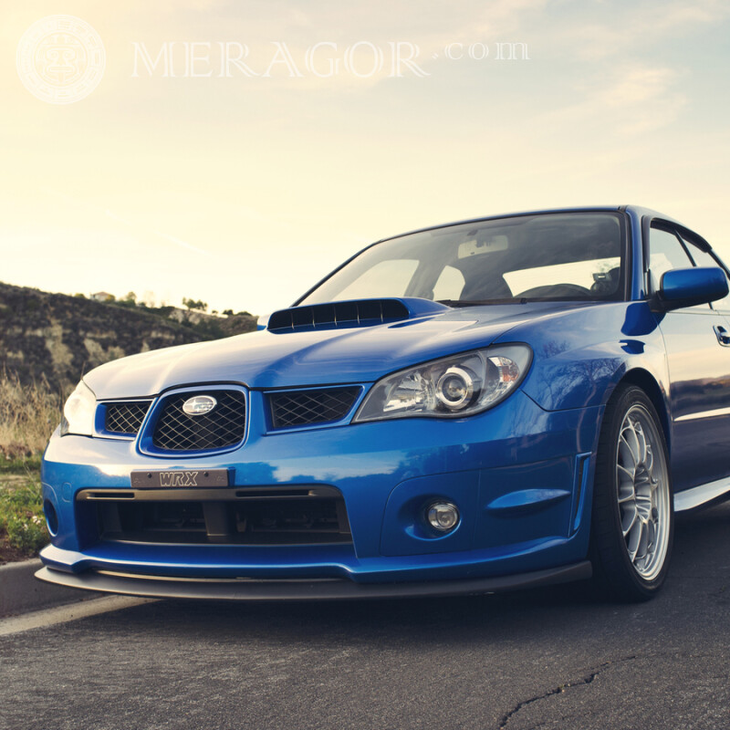 Аватарка для ВатсАпп элегантная синея Subaru скачать фото Автомобили Транспорт