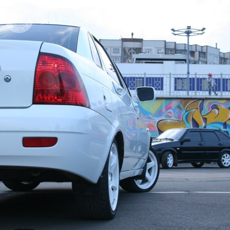 Photo of a white car on an avatar for a guy free download Cars Transport