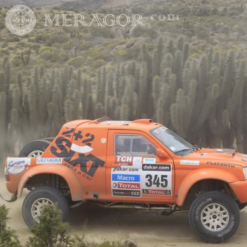 Téléchargez une voiture avec Dakar pour une photo de mec gratuitement sur un avatar Les voitures Transport Course