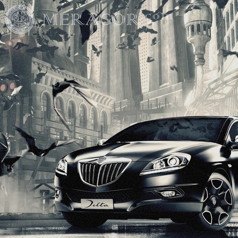 Foto Download eines luxuriösen schwarzen Autos kostenlos auf einem Avatar für einen Kerl Autos Transport