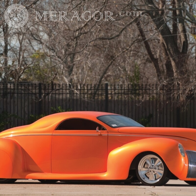 On the avatar photo for a guy free download orange under a retro car Cars Transport