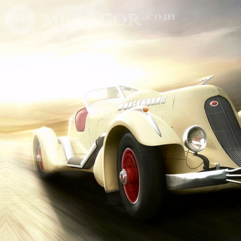 Download free photo for a guy on the avatar of a yellow retro car Cars Transport