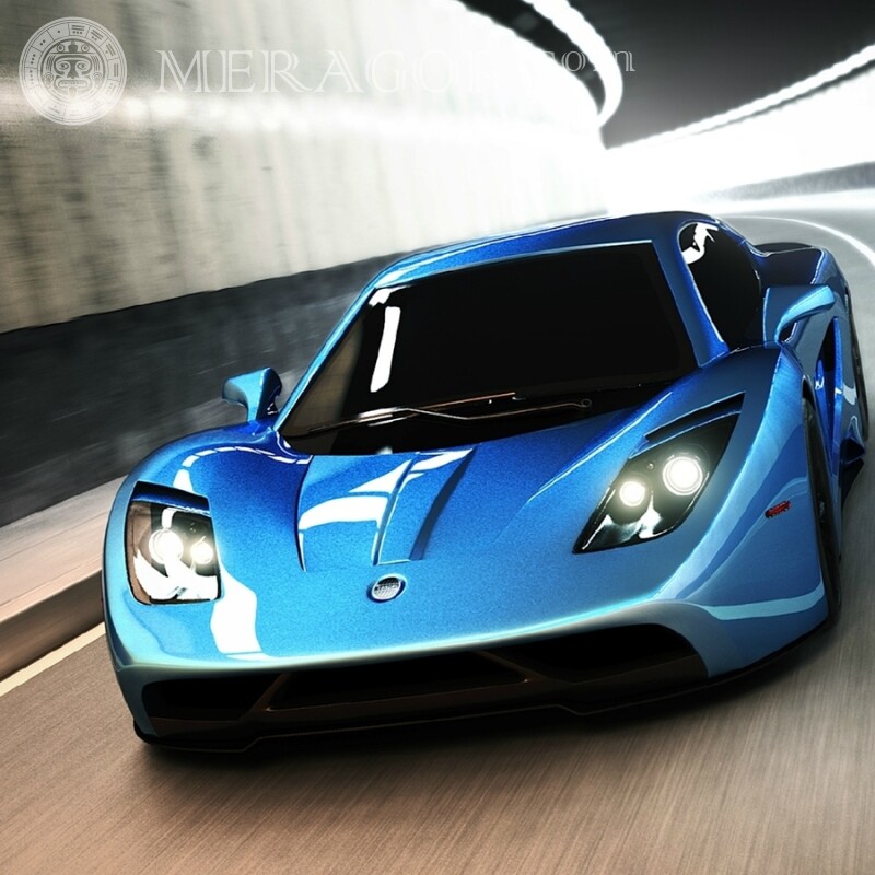 Kostenloser Download eines blauen Autos auf dem Profilbild für ein Mädchen Autos Transport Rennen