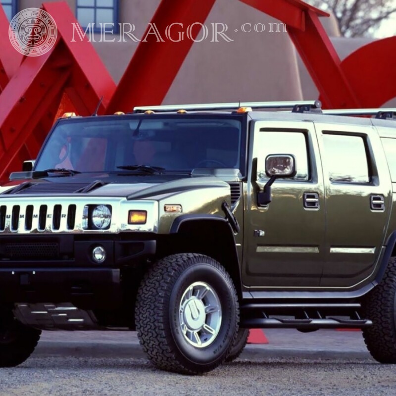 Free photo black Hummer for a guy on an avatar Cars Transport