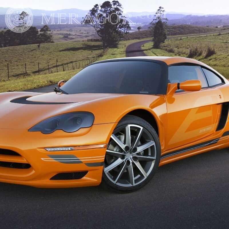Téléchargez la photo de la voiture orange gratuitement pour les filles sur avatar Les voitures Transport Course