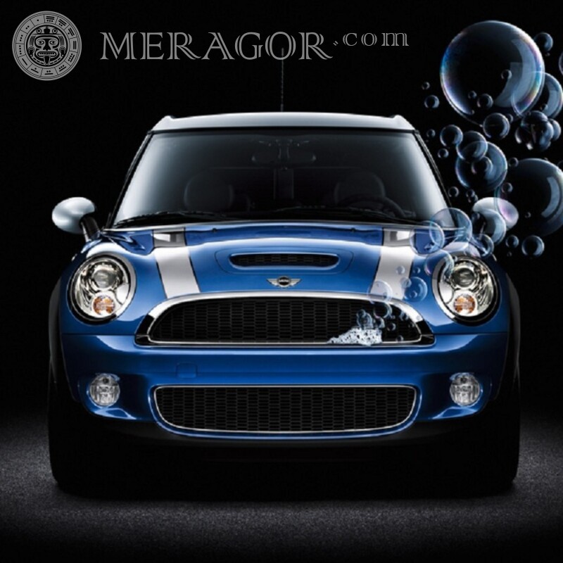 Завантажити для дівчини фотографію синього авто на аватарку Автомобілі Транспорт