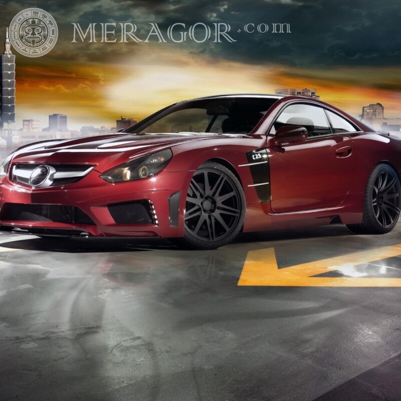 Отличный красный автомобиль картинка на аватарку для ВатсАпп Автомобили Транспорт