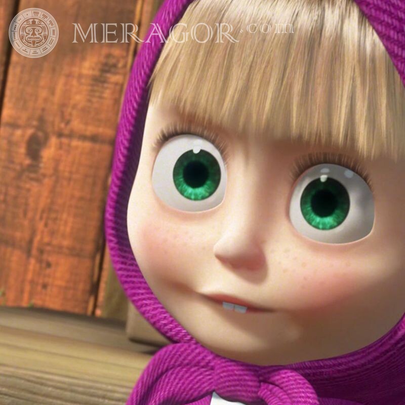 Masha from Masha and the Bear for avatar Cartoons Faces of small girls