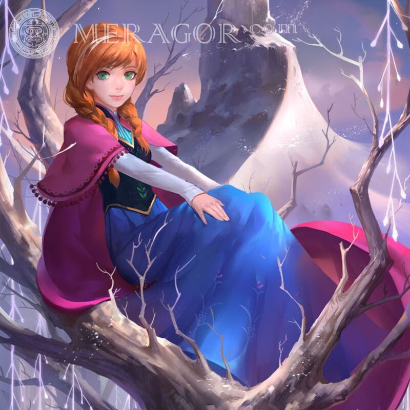 Anime art for icon about Anna Frozen Cartoons Anime, figure