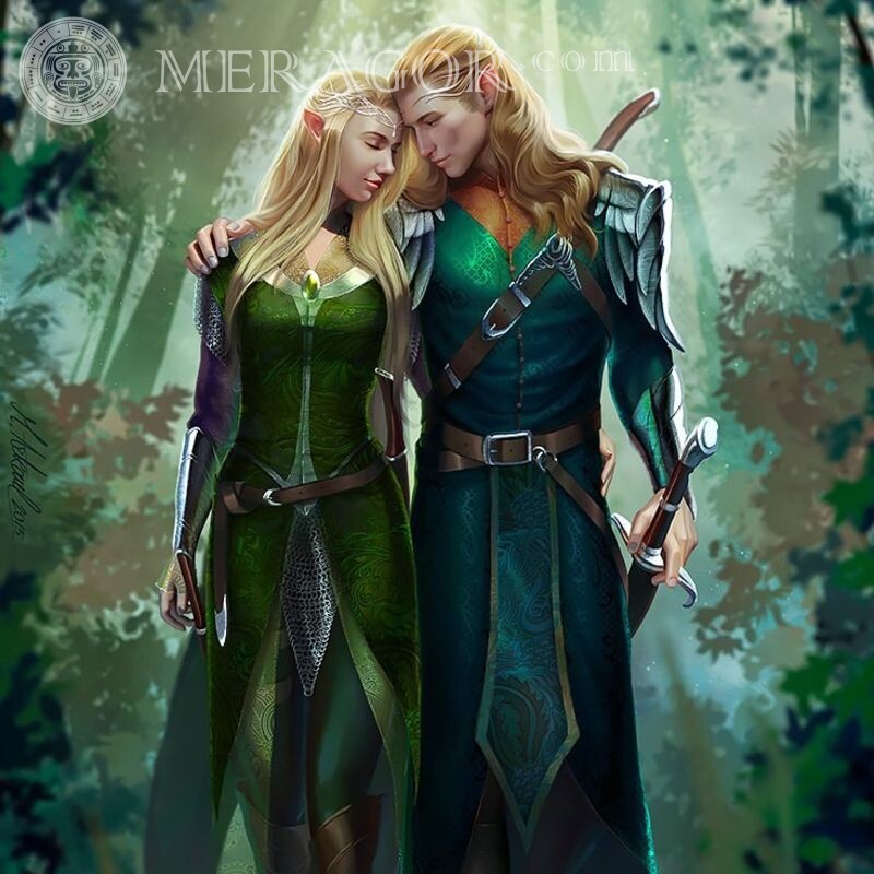 Хлопець і дівчина ельфи на аву Хлопець з дівчиною Ельф