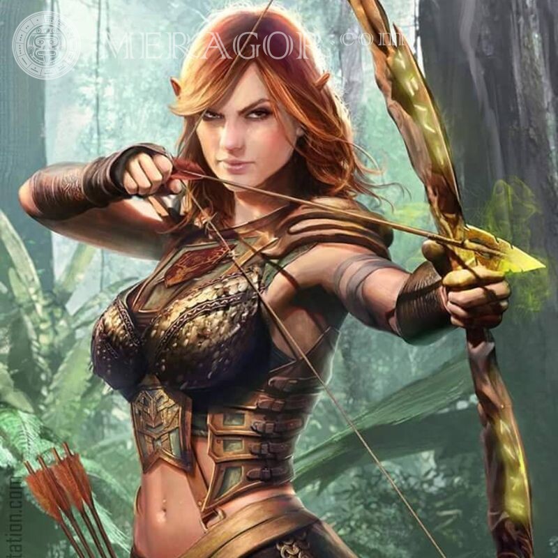 Avatars with beautiful elves for the account With weapon Elves