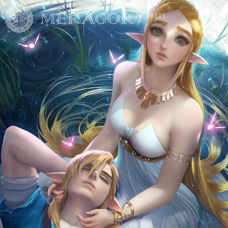 Duendes garotas e garotos no avatar O cara com a menina Os elfos