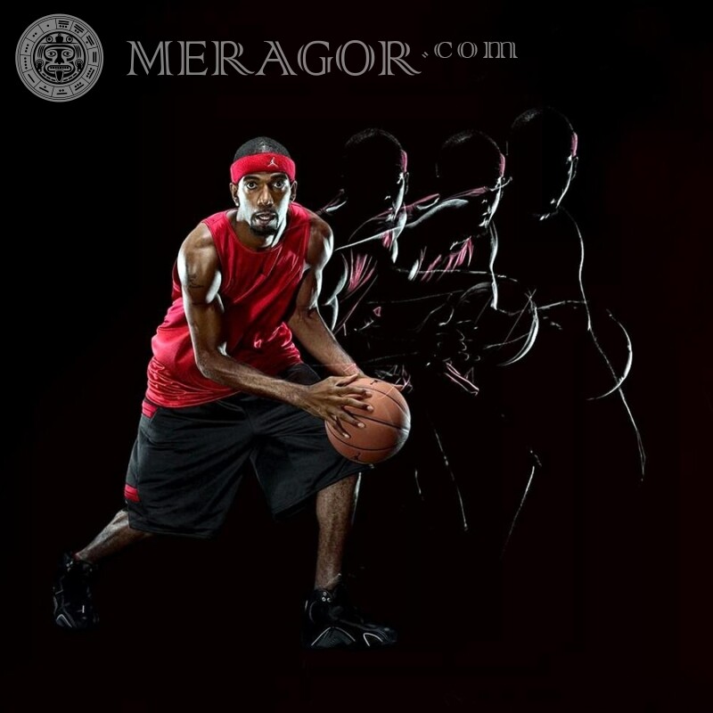 Ein Bild mit einem berühmten Basketballspieler auf Ihrem Konto Basketball Schwarze Junge Prominente