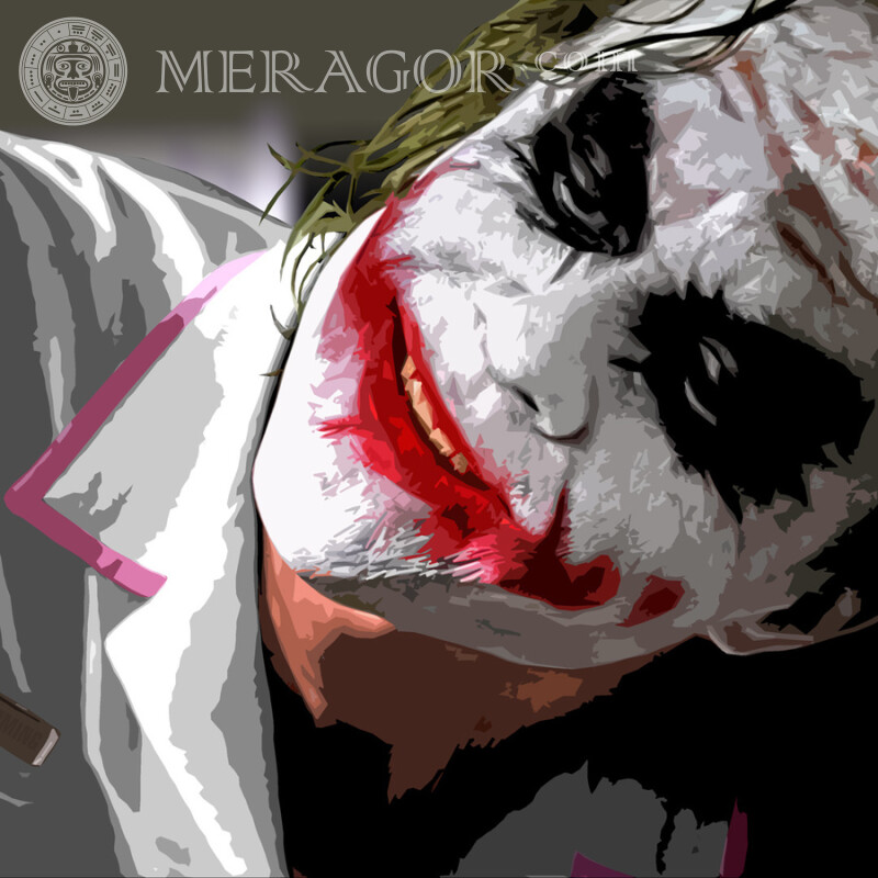 Das Gesicht des Jokers auf dem Avatar Aus den Filmen Beängstigend