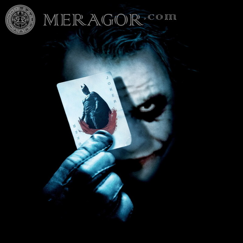 Джокер с картой Бэтмена на аву Des films Effrayant