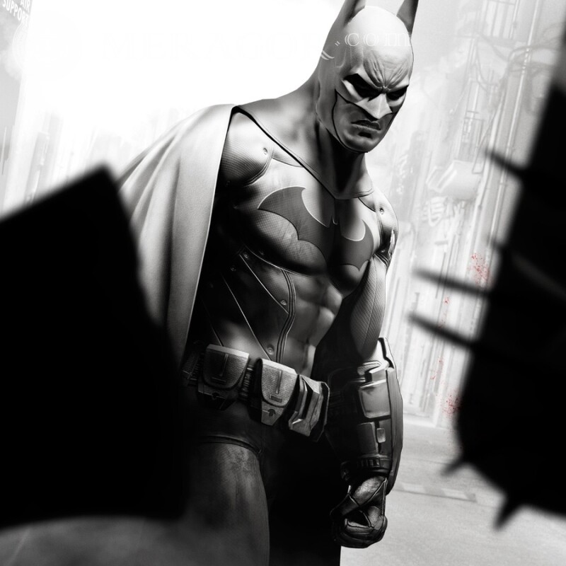 Бэтмен черно-белая аватарка Из фильмов В маске Черно-белые