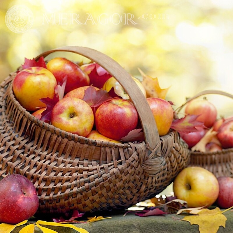 Baixar maçãs na cesta Comida