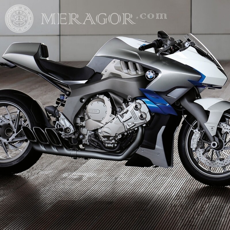 Baixe a foto de uma moto BMW em um avatar de um cara Velo, Motorsport  Transporte