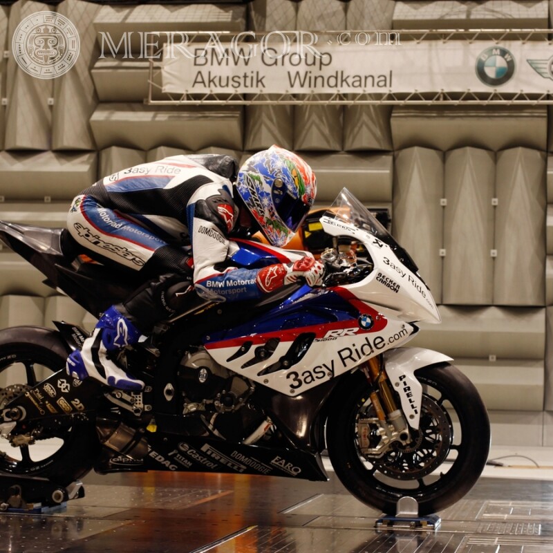 Baixe uma foto de uma moto BMW para um avatar de um cara gratuitamente Velo, Motorsport  Transporte