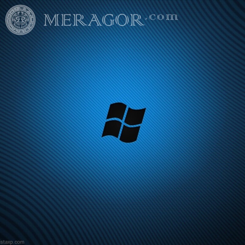 Windows-Logo auf dem Avatar des Mädchens Logos Technik