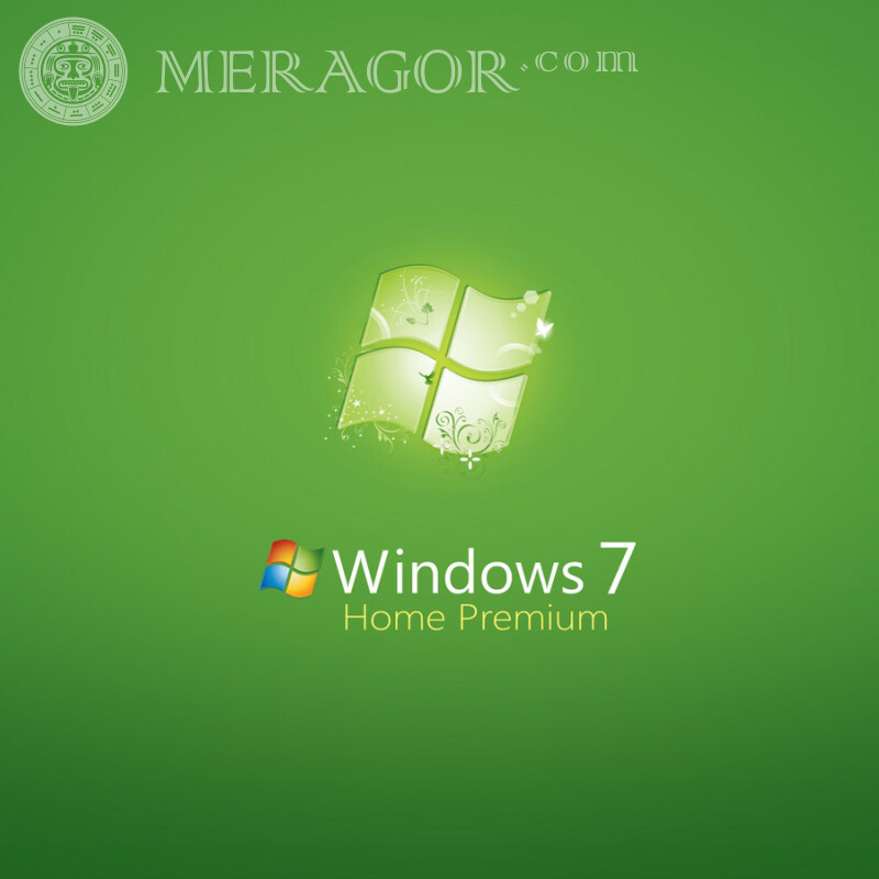 Логотип Windows на зеленому тлі на аватарку Логотипи Техніка