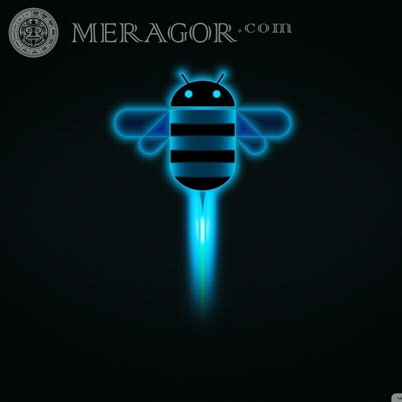 Logo with Android download on avatar Logos Mechanisms